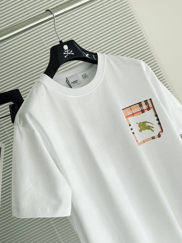 Футболка Burberry With A Shiny Brand Logo "White" фото № 3