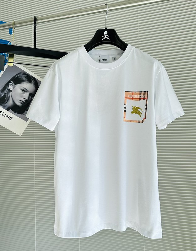 Футболка Burberry With A Shiny Brand Logo "White" фото № 5