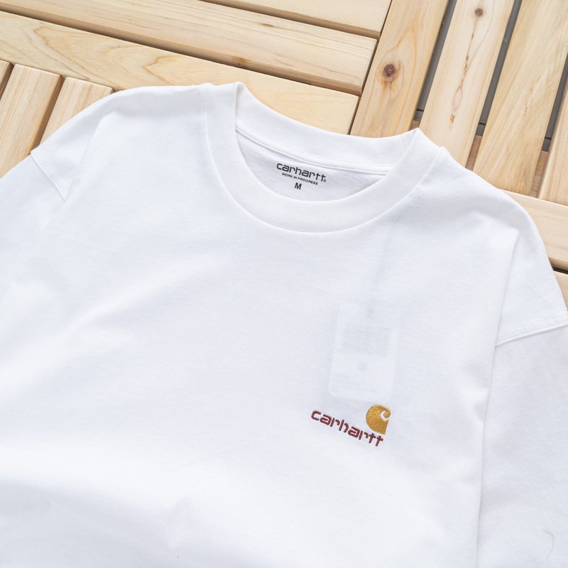 Футболка Carhartt With Text Logo - Cotton "White" фото № 3