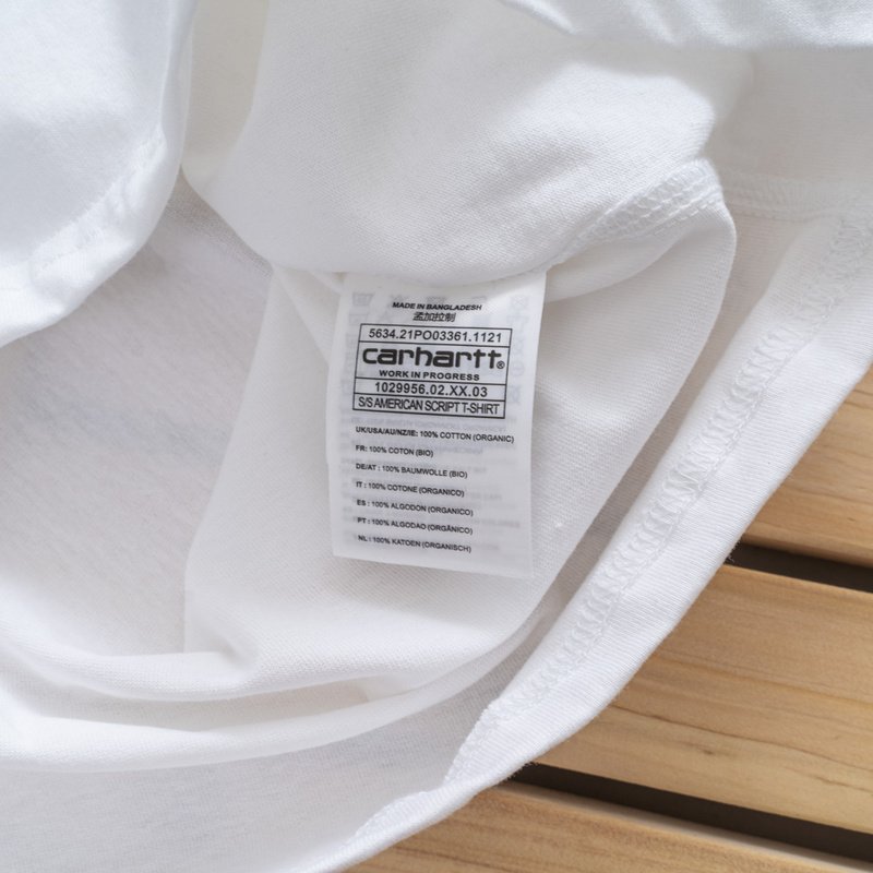 Футболка Carhartt With Text Logo - Cotton "White" фото № 4