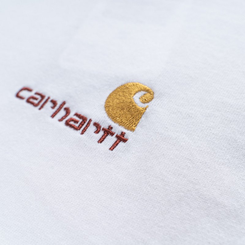 Футболка Carhartt With Text Logo - Cotton "White" фото № 6