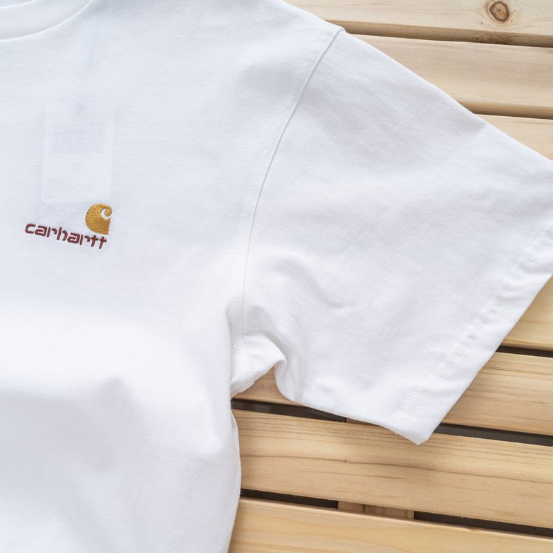 Футболка Carhartt With Text Logo - Cotton "White" фото № 7