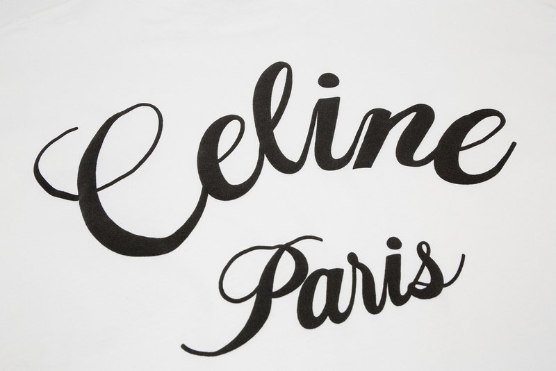 Футболка Celine With White Logo Brand "White" фото № 6
