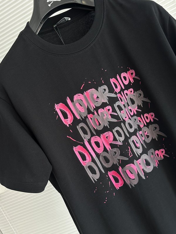 Футболка Christian Dior Black And Pink Text Print "Black" фото № 2