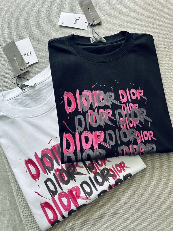 Футболка Christian Dior Black And Pink Text Print "Black" фото № 5