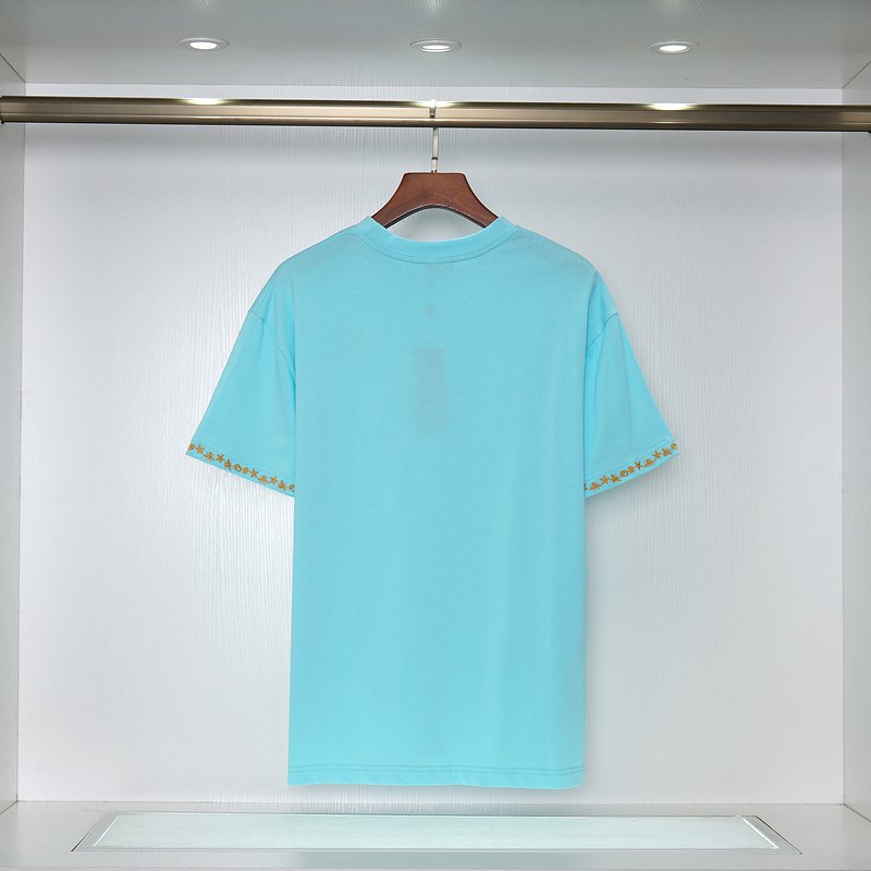 Футболка Christian Dior Edge Decorated By Stars And Small Logo Front "Blue" фото № 2