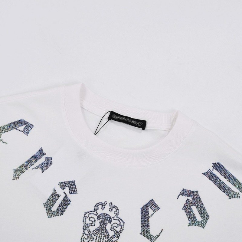 Футболка Chrome Hearts With Logo Made Of Colored Crystals "White" фото № 8