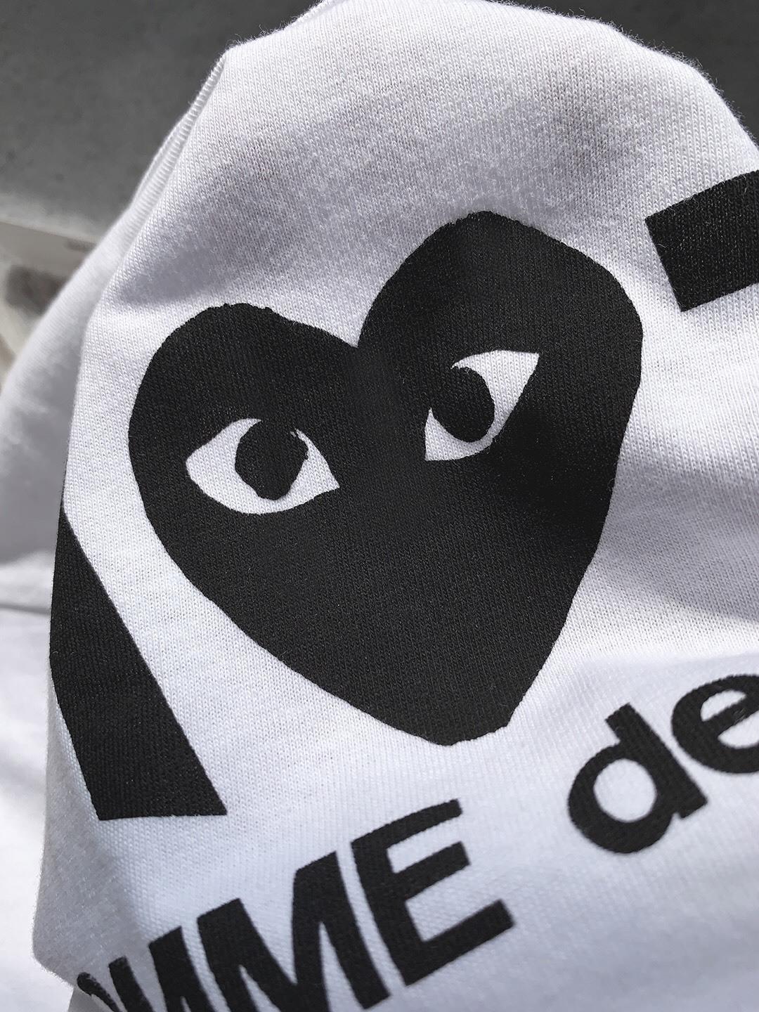 Футболка Comme des Garçons Play Polka Dot Heart "White" фото № 3