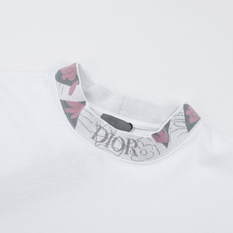 Футболка Dior With Designer Collar And Pocket "White" фото № 5
