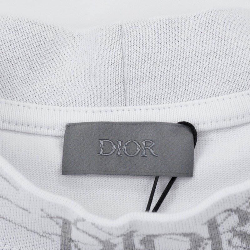 Футболка Dior With Designer Collar And Pocket "White" фото № 7
