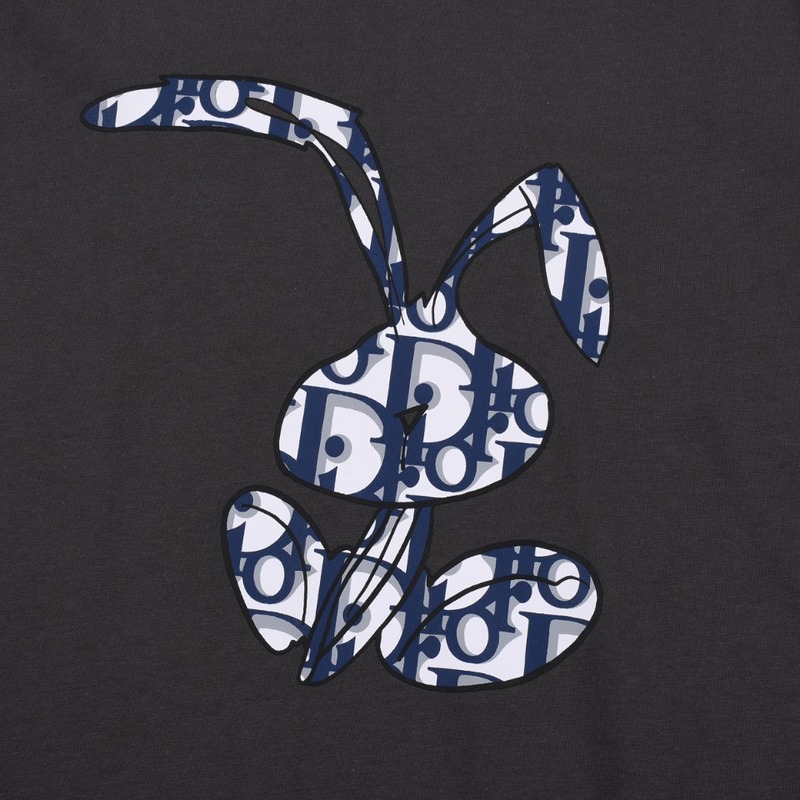 Футболка Dior With A Rabbit Logo "Gray" фото № 2