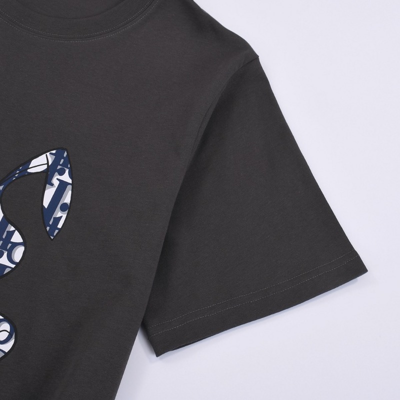 Футболка Dior With A Rabbit Logo "Gray" фото № 5