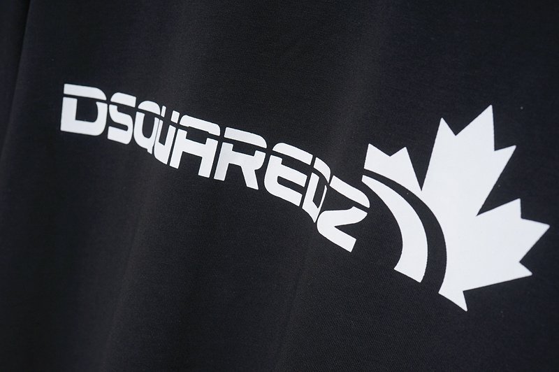 Футболка Dsquared2 Logo Maple Leaf "Black" фото № 7