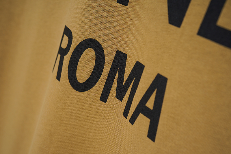 Футболка Fendi Large Logo And Eye-Catching Collar "Brown" фото № 3