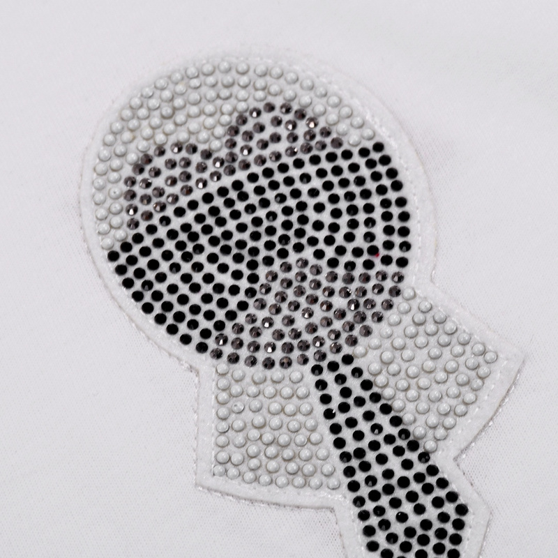 Футболка Fendi With Rhinestone Emblem "White" фото № 3