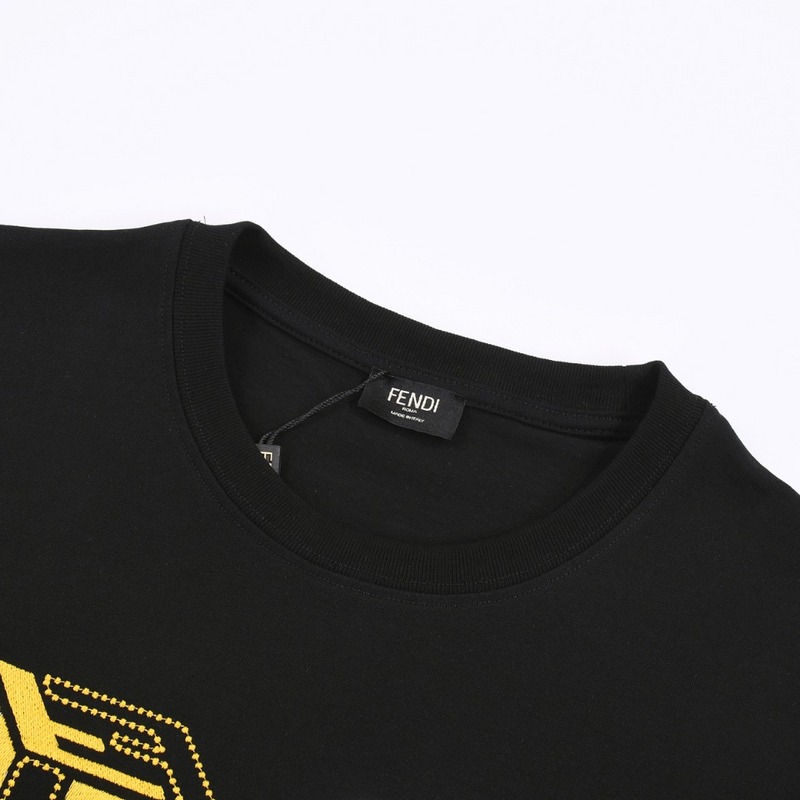 Футболка Fendi Logo In The Form Of Cubes "Black" фото № 3