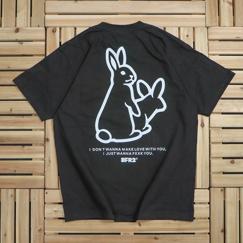 Футболка FR2 Print Two Rabbits In Square And Logo Front "Black" фото № 2