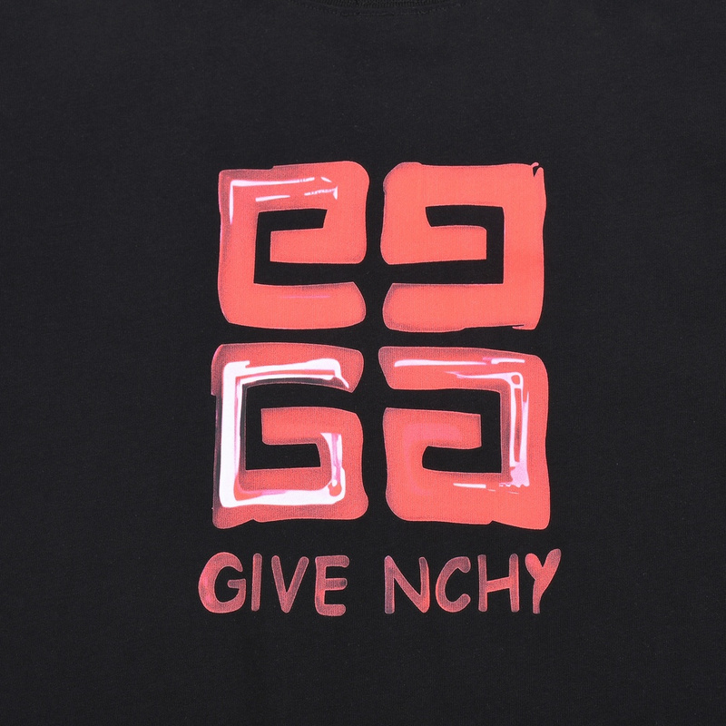 Футболка Givenchy Big Red Logo "Black" фото № 4