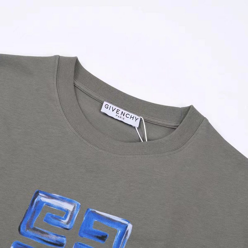 Футболка Givenchy With Blue Text Logo "Gray/Brown" фото № 4