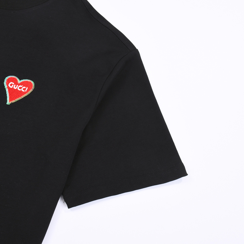 Футболка Gucci Logo In The Heart "Black" фото № 7