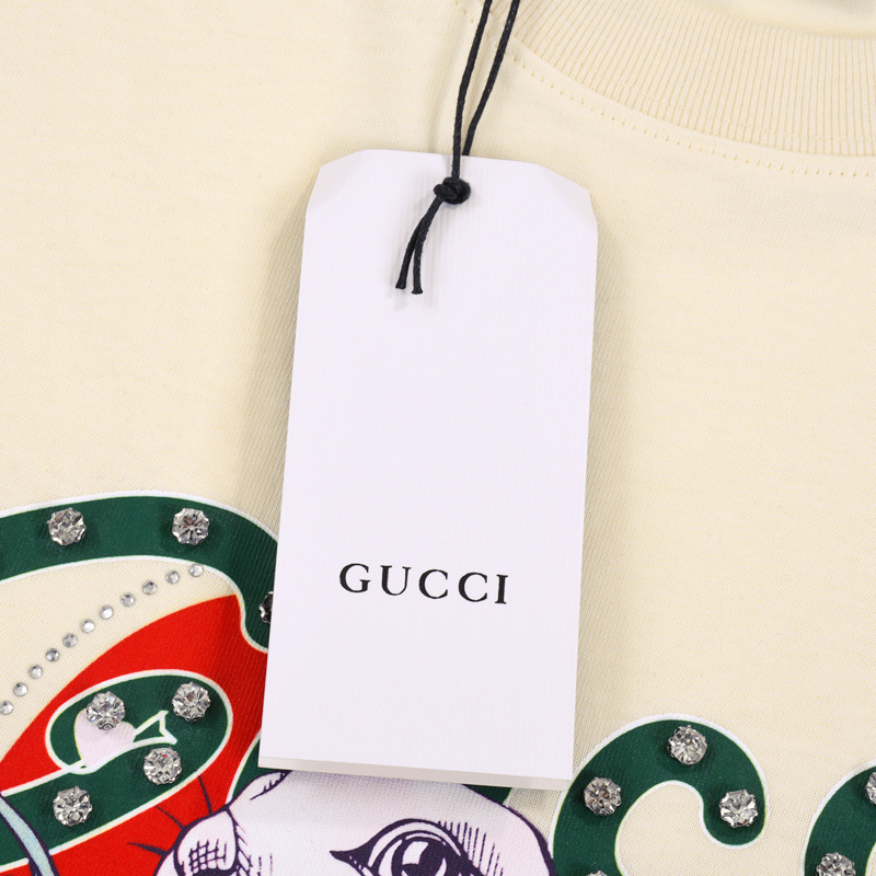 Футболка Gucci Beautiful Rabbit - Love "Beige" фото № 3