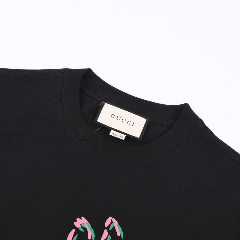 Футболка Gucci Fleeing Rabbit Print "Black" фото № 6