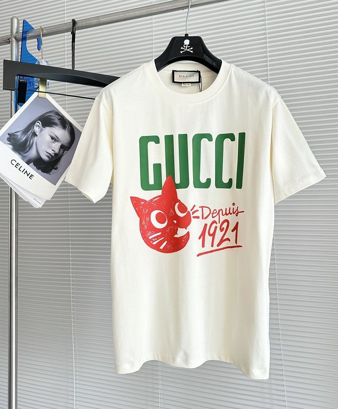 Футболка Gucci X Balenciaga Red Cat Head "White" фото № 6