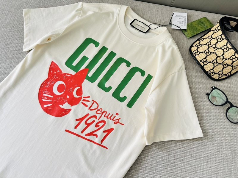 Футболка Gucci X Balenciaga Red Cat Head "White" фото № 7