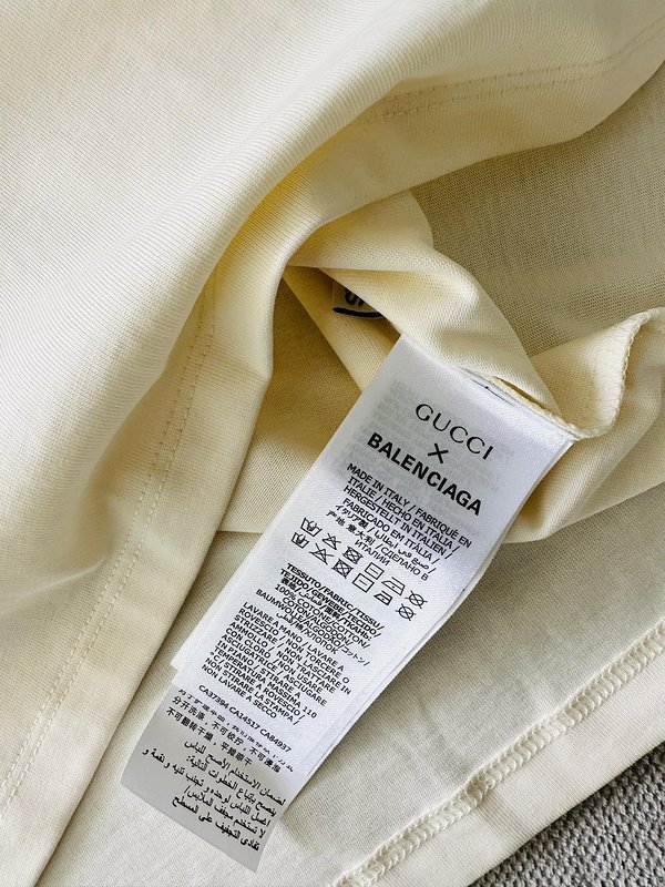 Футболка Gucci X Balenciaga Red Cat Head "White" фото № 9