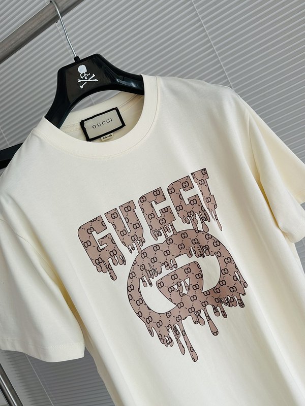 Футболка Gucci Fluid Logo "Cream" фото № 4
