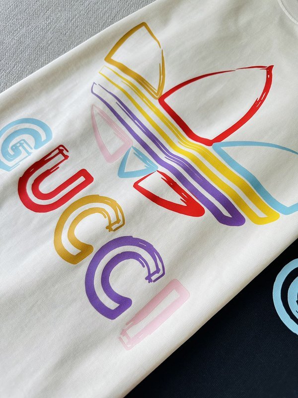 Футболка Gucci X Adidas With Motley Logo "Cream" фото № 5