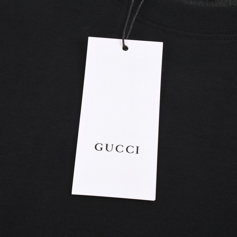 Футболка Gucci With Green Text Logo On The Back "Black" фото № 2