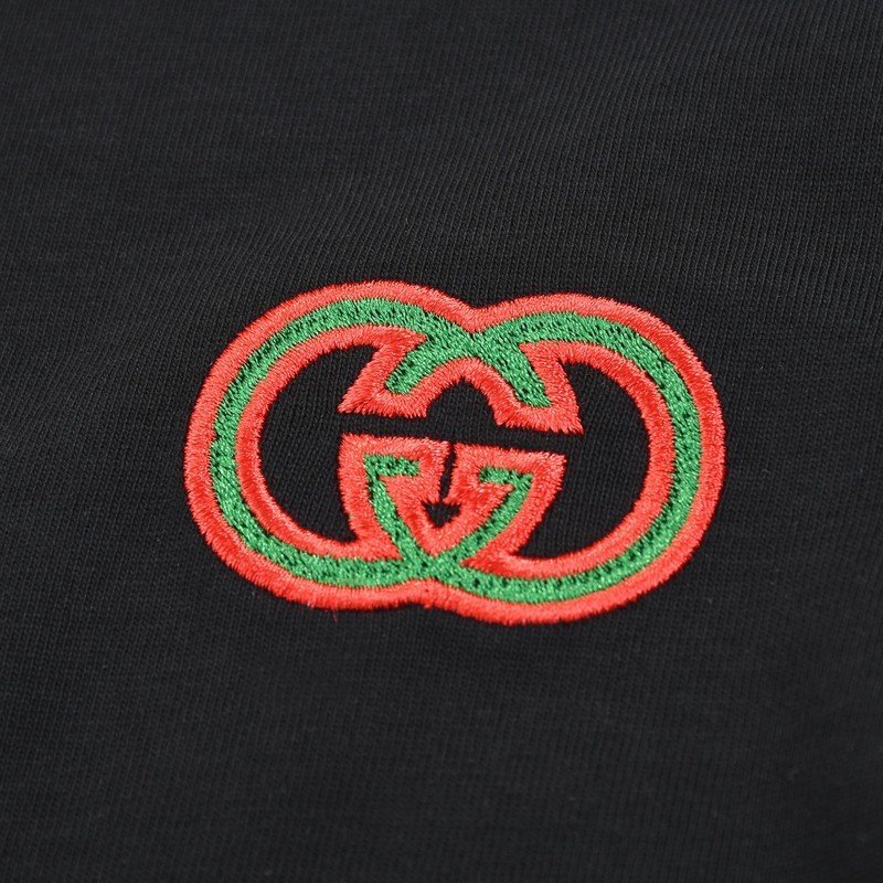 Футболка Gucci With Green Text Logo On The Back "Black" фото № 4