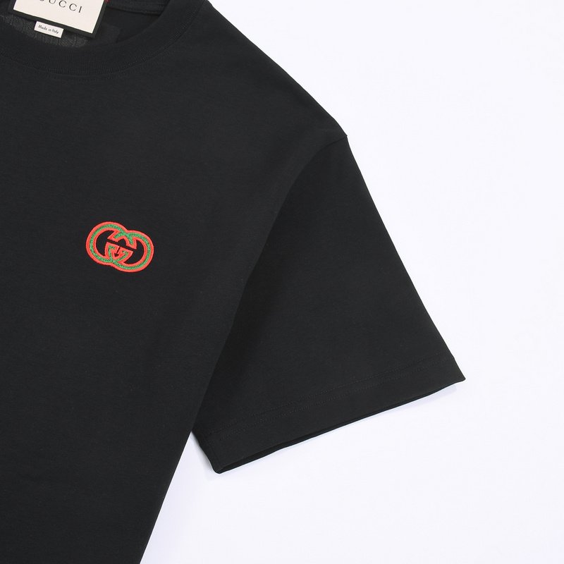Футболка Gucci With Green Text Logo On The Back "Black" фото № 6