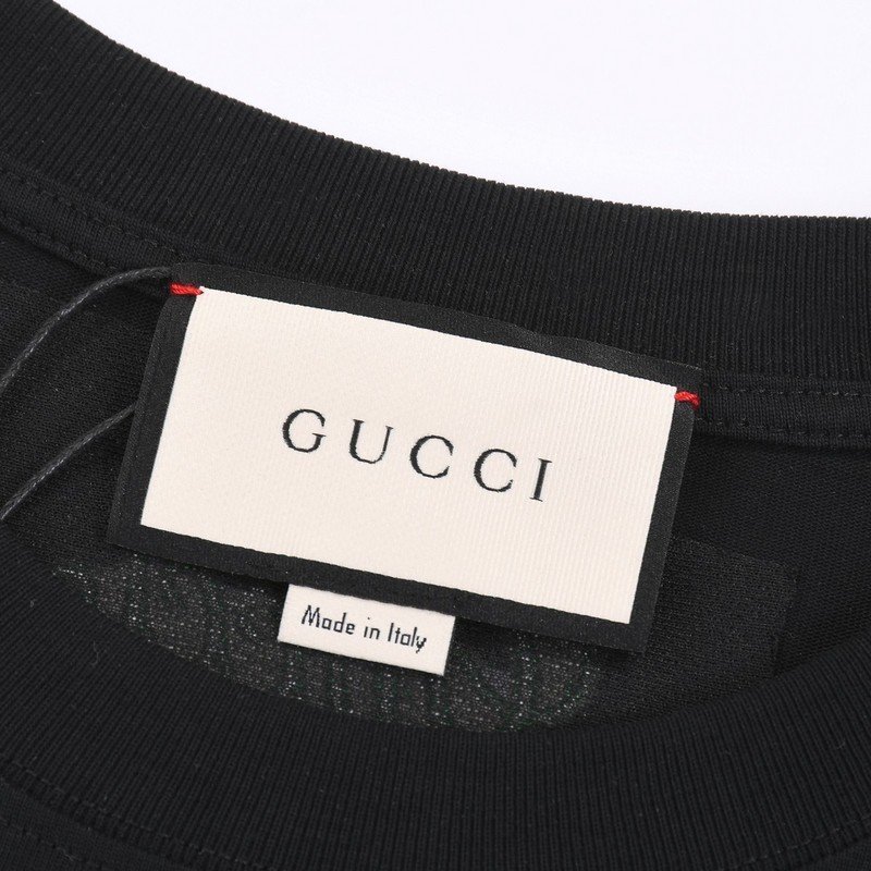 Футболка Gucci With Green Text Logo On The Back "Black" фото № 8
