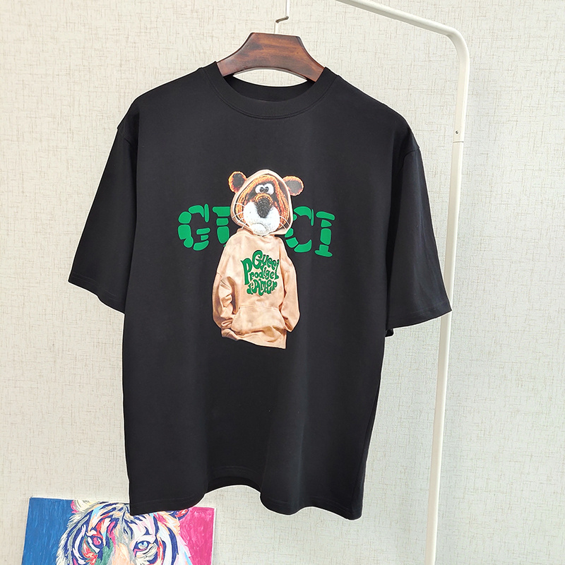 Футболка Gucci Tiger In A Hoodie "Black" фото № 8