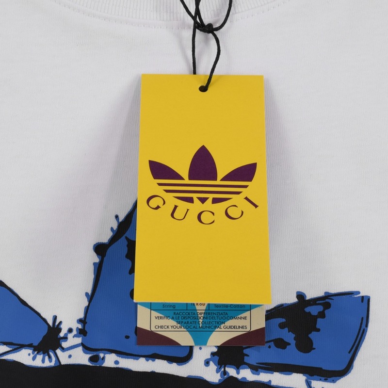 Футболка Gucci X Adidas Logo In The Center "White" фото № 6