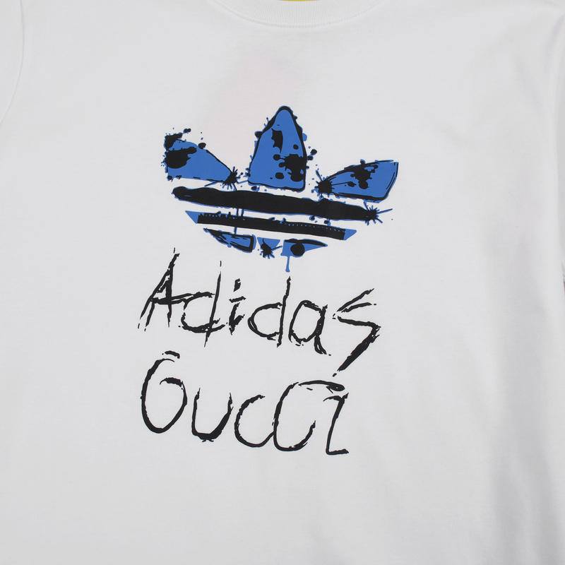 Футболка Gucci X Adidas Logo In The Center "White" фото № 5