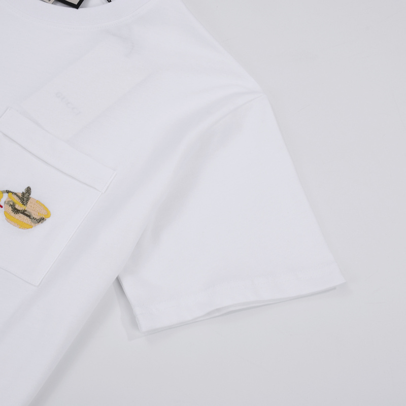 Футболка Gucci Embroidery Flower In A Pot "White" фото № 5