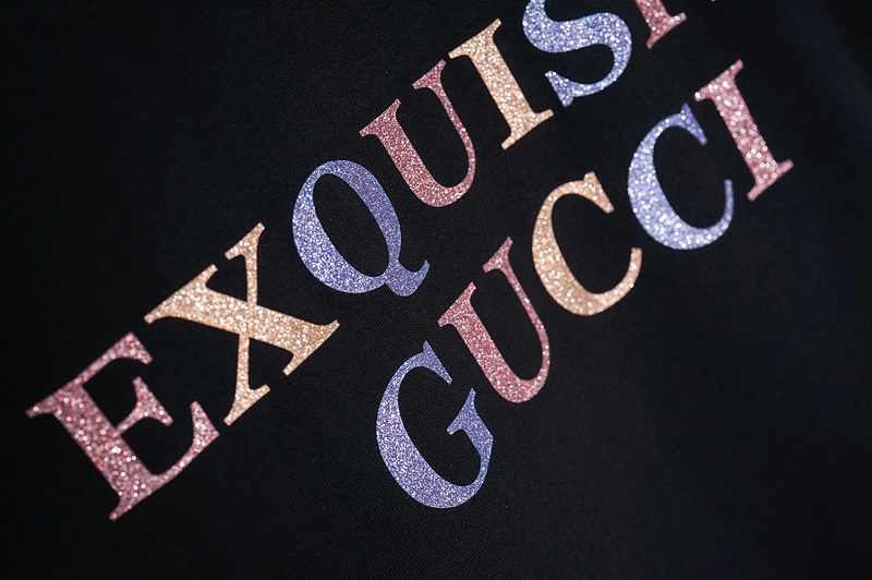 Футболка Gucci Exquisite Shining Inscription "Black" фото № 7