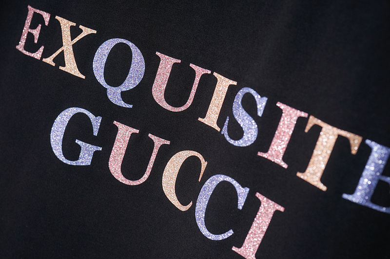 Футболка Gucci Exquisite Shining Inscription "Black" фото № 4