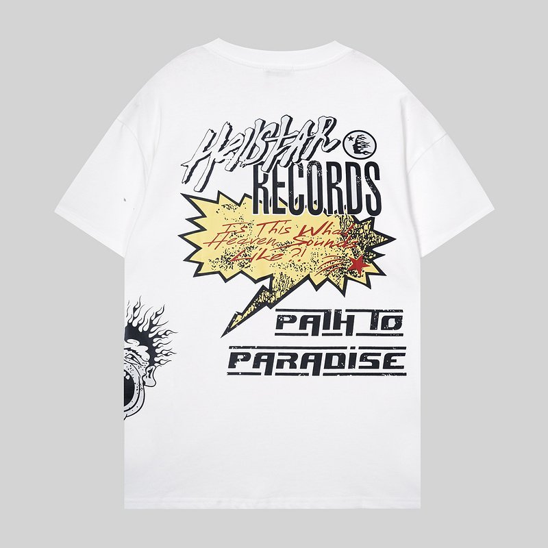 Футболка Hellstar Lightning With Inscription Back And Small Logo In Rectangle Front "White" фото № 2