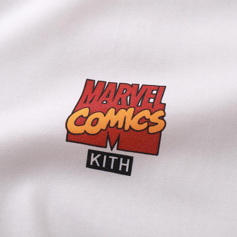 Футболка Kith Marvel Comics Logo "White" фото № 6