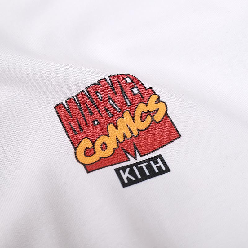 Футболка Kith Marvel Comics Logo "White" фото № 5