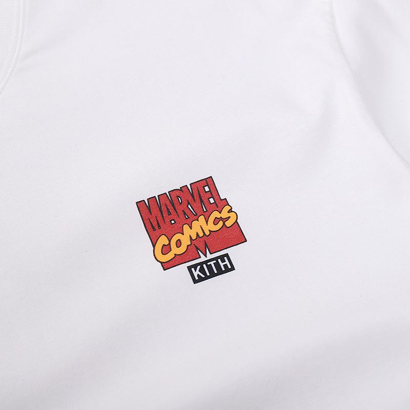 Футболка Kith Marvel Comics Logo "White" фото № 4