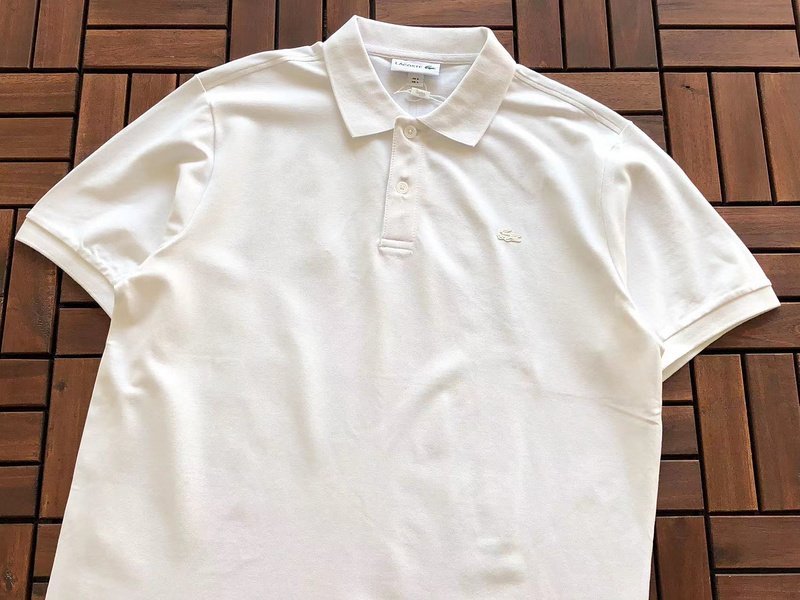 Поло Lacoste Plain With Embroidered Small Logo "White" фото № 2