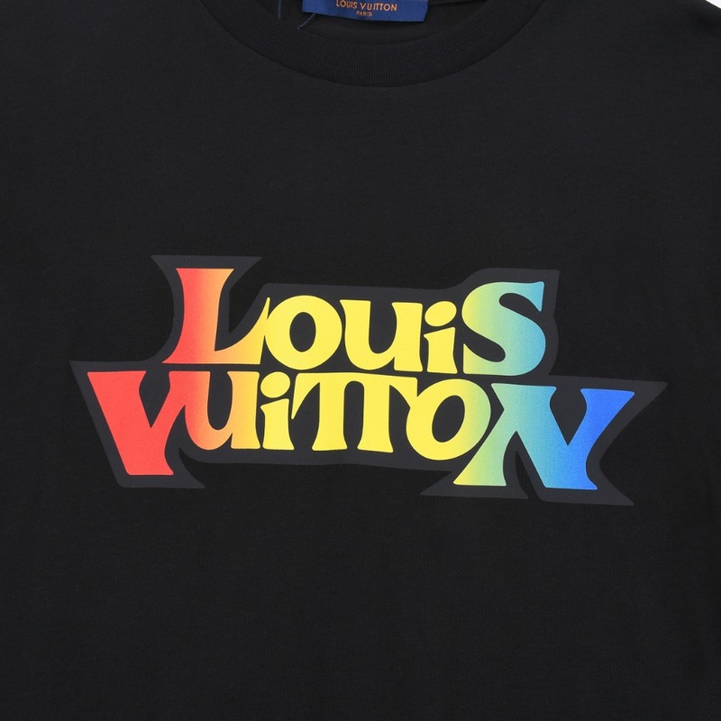 Футболка Louis Vuitton Rainbow Color Logo "Black" фото № 3