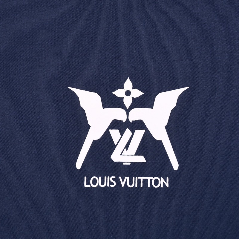 Футболка Louis Vuitton Print With Logo And Birds "Blue" фото № 5
