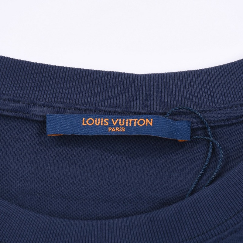 Футболка Louis Vuitton Print With Logo And Birds "Blue" фото № 4