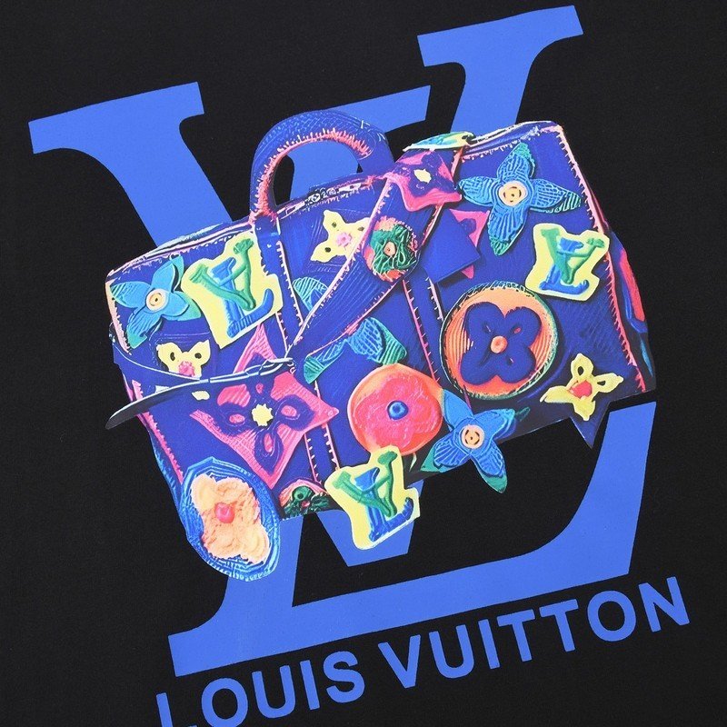Футболка Louis Vuitton With Bright Print Of Travel Bag "Black" фото № 4